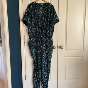 RAGA Eloise Jumpsuit Floral Green 2X